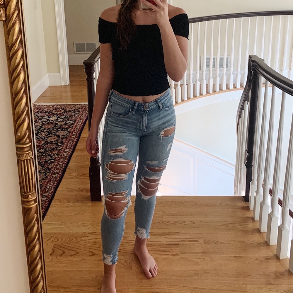 Worn American Eagle  “high rise jegging”